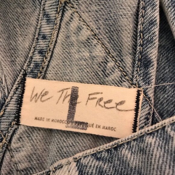 We The Free Ziggy Blue Denim Overalls Relaxed Fit Size Large - Picture 3 of 7